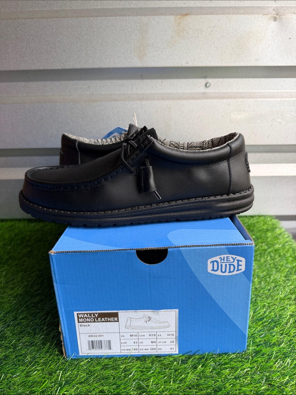 Hey Dude Wally Mono Leather Men's Black Slip-On Loafer